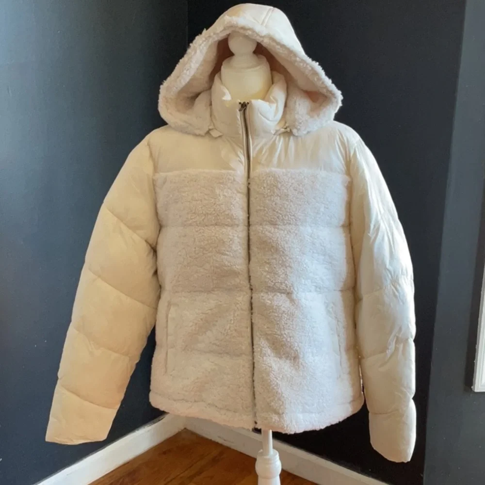 a.n.a.Sherpa Coat Birch XL NWT - Picture 1 of 4